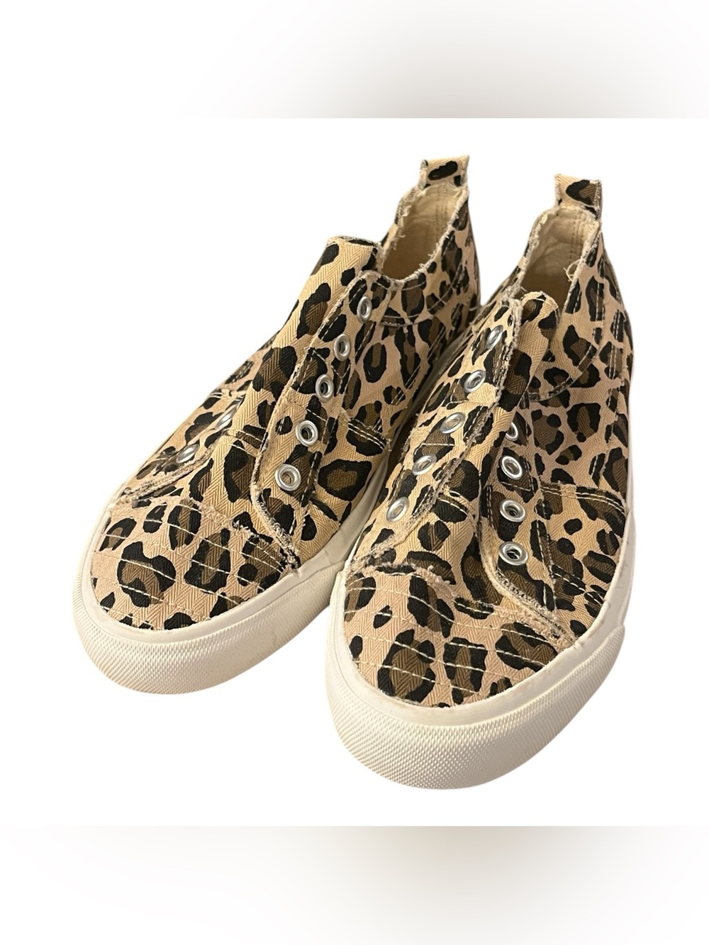 Corky’s Leopard Print Slip-On Canvas Sneakers - Tan/Black